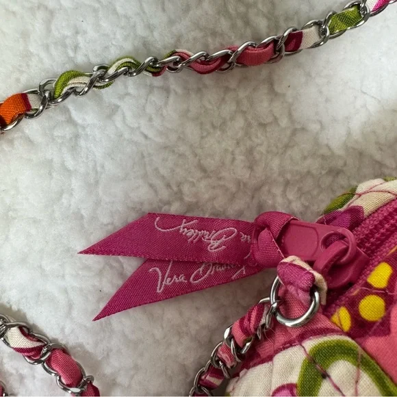 Vera Bradley Quilted Floral Mini Crossbody Bag Pink Green Phone Purse - Picture 2 of 10